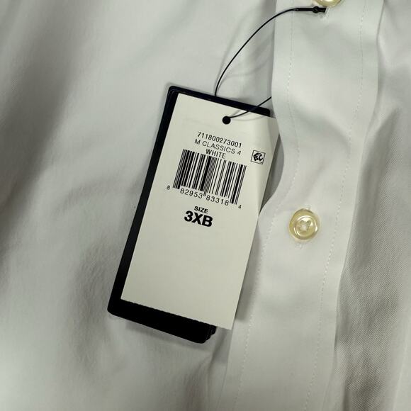 NWT Polo Ralph Lauren Performance White SS Button Dress Shirt Pony Mens Size 3XB - Picture 3 of 7